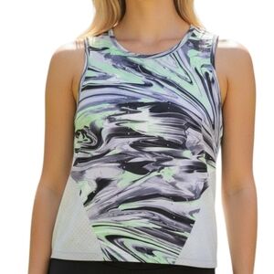 Lululemon Swift Ventilated Running Tank Paint Glide Warp Multi Size 6